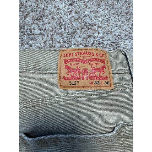 Levi's 512 Men's Jeans/Pants size 33X30; Slight Taper Fit; Tan Denim - Picture 3 of 14